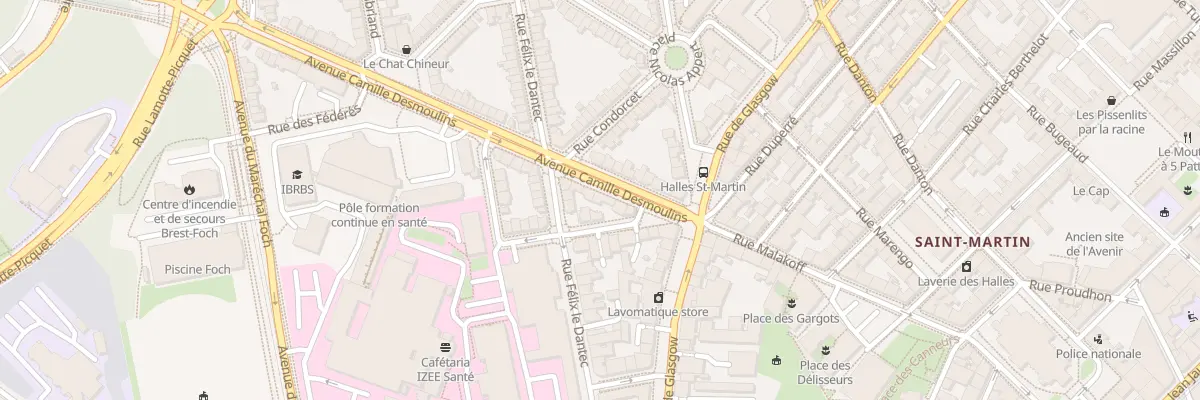 Plan du 4 Rue Camille Desmoulins à Brest
