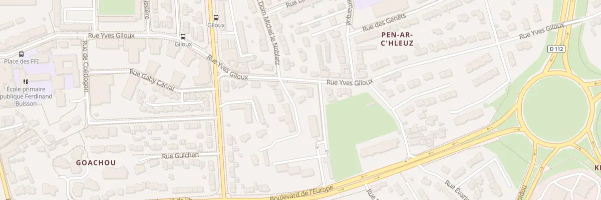 Plan du 12 Rue Henry de Montherlant à Brest