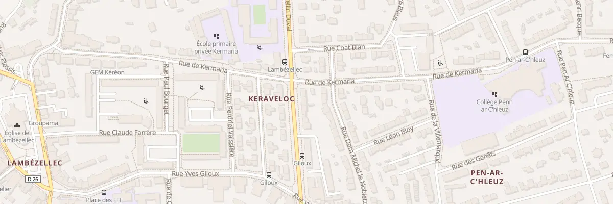 Plan du 75 Rue Marcelin Duval à Brest