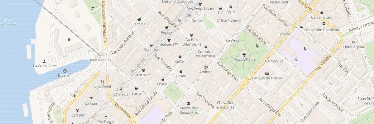Plan du 9 Rue Amiral Linois à Brest
