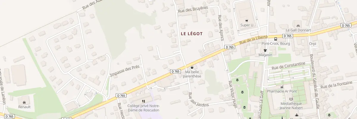 Plan du 1 Rue Emile Zola à Pont-Croix