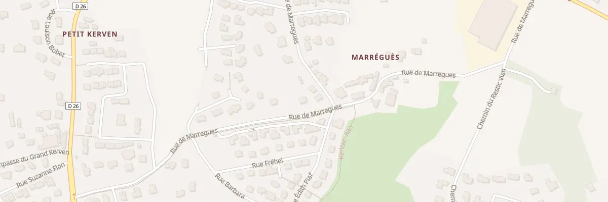 Plan du 400 Rue de Marregues à Brest
