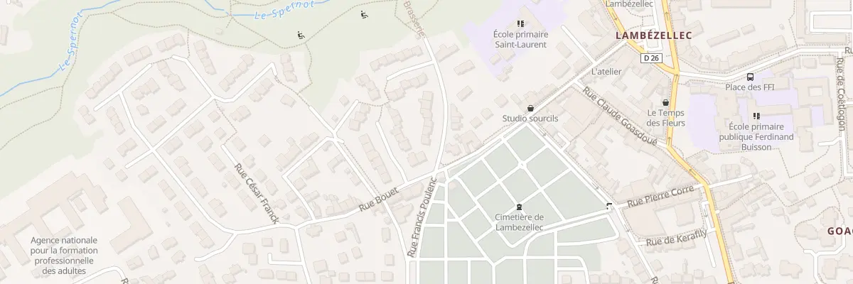 Plan du 2 Rue François Coppée à Brest