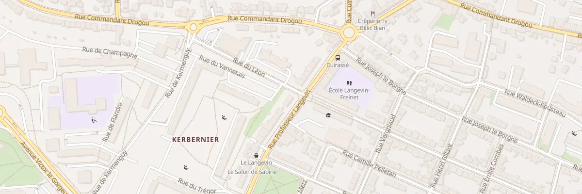 Plan du 17 Rue Professeur Langevin à Brest