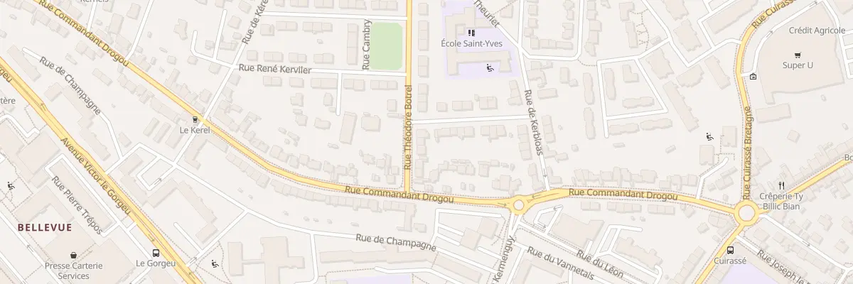 Plan du 7 Rue Théodore Botrel à Brest