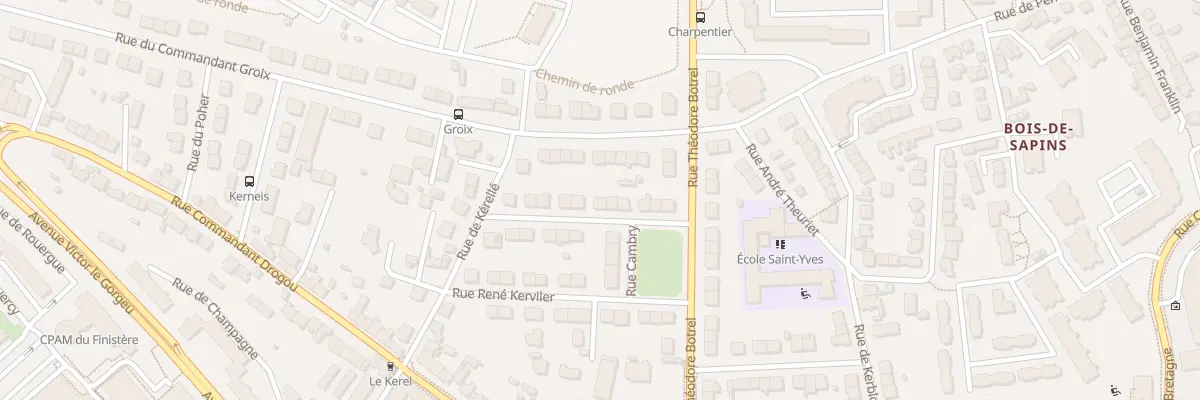 Plan du 11 Rue Le Moyne La Borderie à Brest