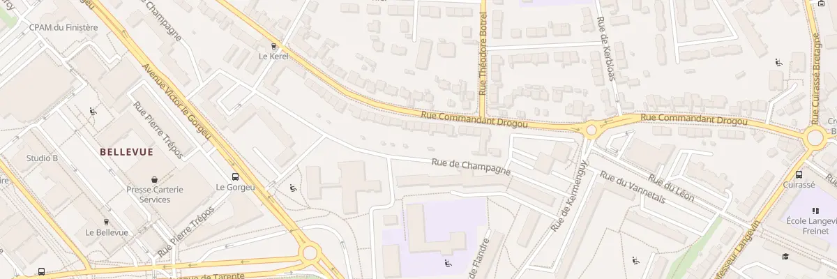 Plan du 136 Rue du Commandant Drogou à Brest
