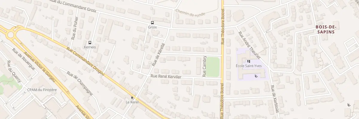 Plan du 6 Rue Le Moyne La Borderie à Brest