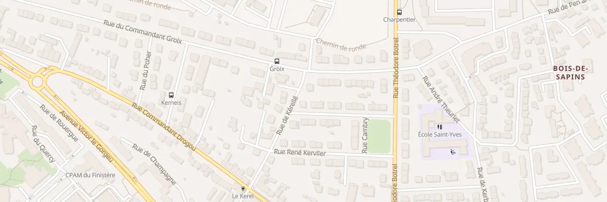 Plan du 21 Rue Le Moyne La Borderie à Brest