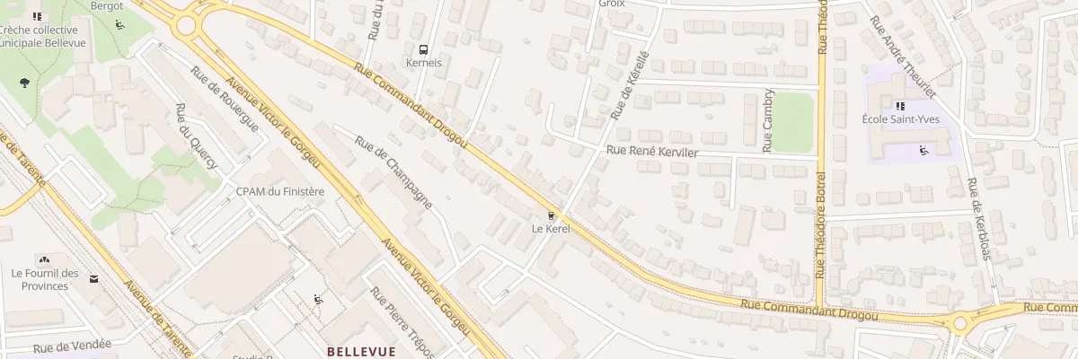 Plan du 153B Rue du Commandant Drogou à Brest