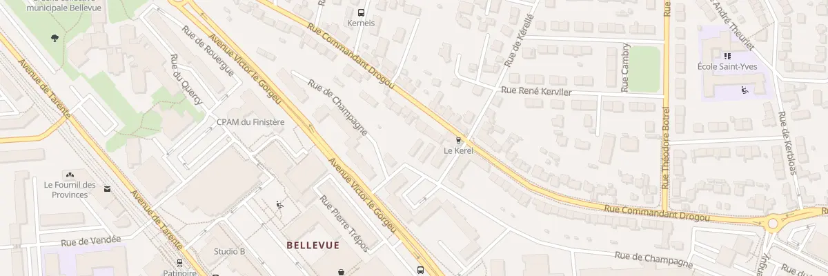 Plan du 172 Rue du Commandant Drogou à Brest