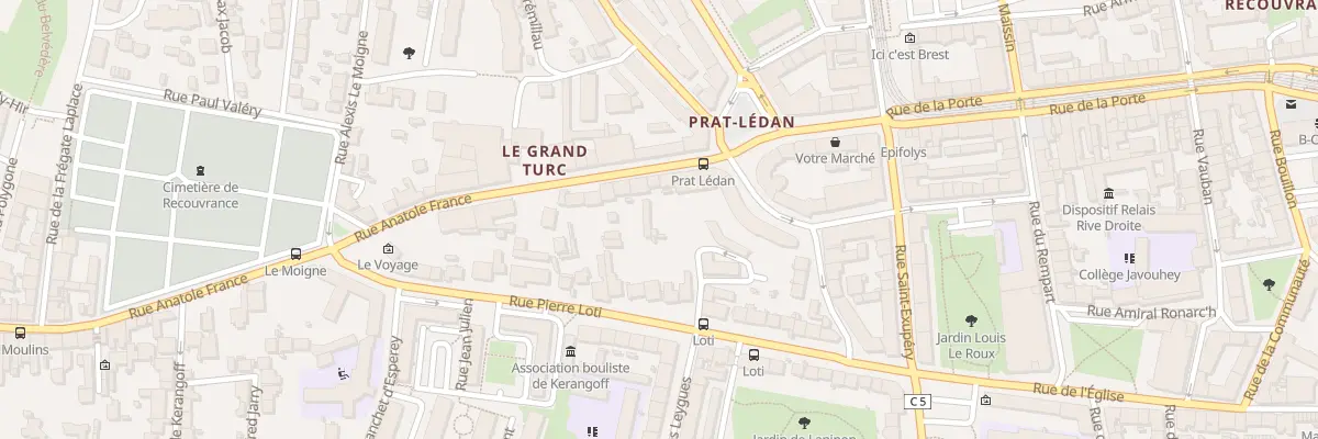 Plan du 327B Rue Anatole France à Brest