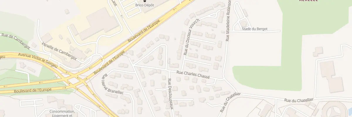 Plan du 2 Rue du Docteur Vourch à Brest
