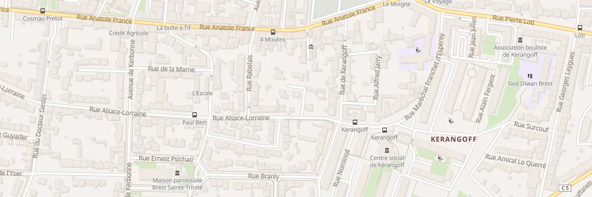 Plan du 86 Rue Alsace Lorraine à Brest