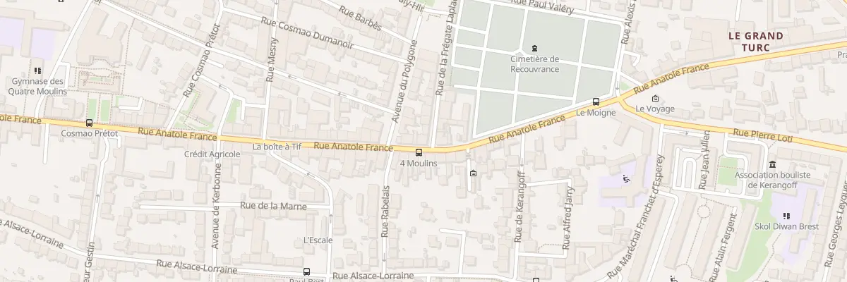 Plan du 240 Rue Anatole France à Brest