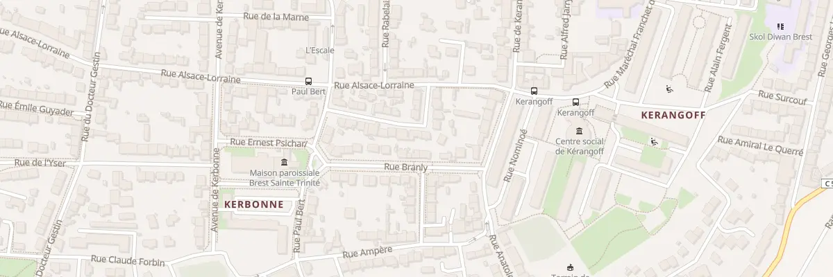 Plan du 17 Rue Marie et Pierre Curie à Brest
