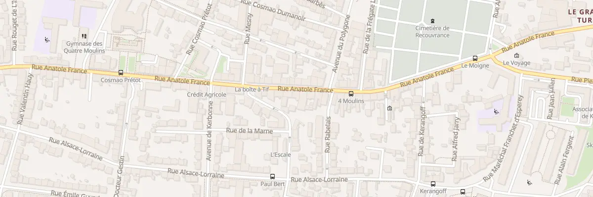 Plan du 231 Rue Anatole France à Brest