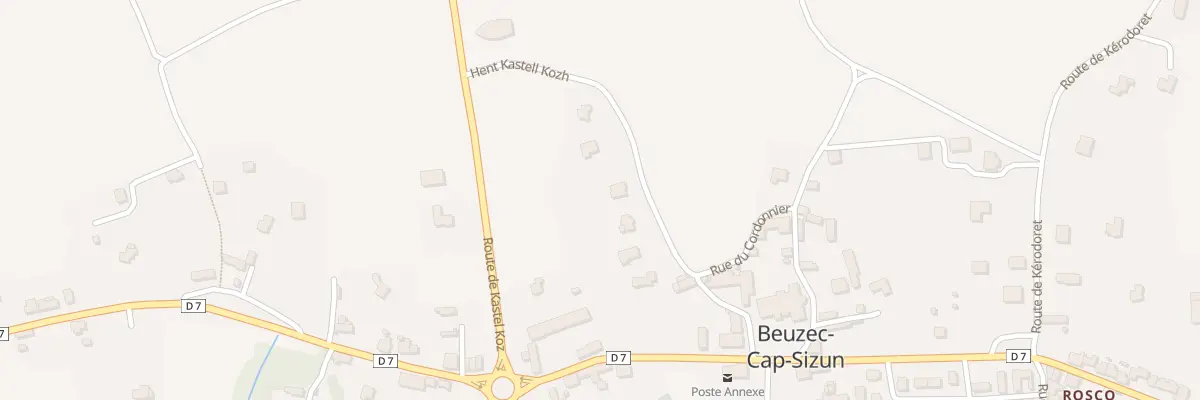 Plan du 165 Hent Kastel Koz à Beuzec-Cap-Sizun
