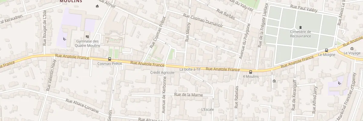 Plan du 208 Rue Anatole France à Brest