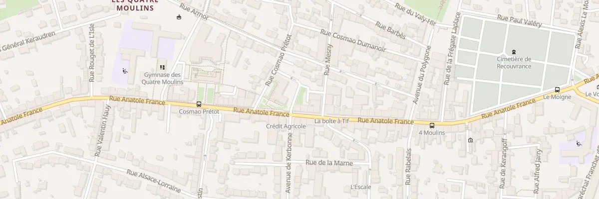 Plan du 202 Rue Anatole France à Brest