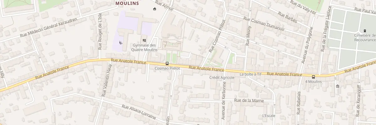 Plan du 192 Rue Anatole France à Brest