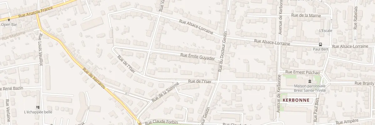 Plan du 10 Rue Emile Guiader à Brest