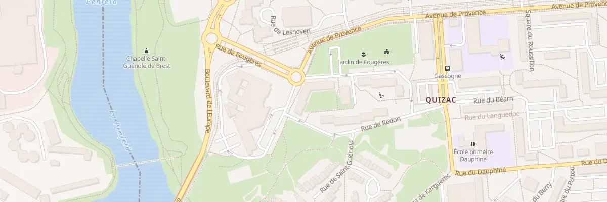 Plan du 1 Rue de Fougères à Brest