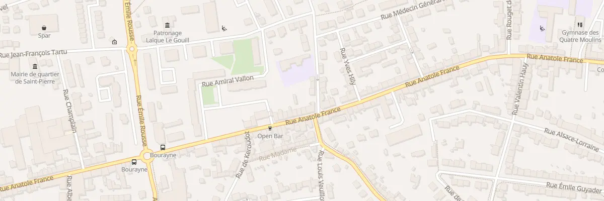 Plan du 92 Rue Anatole France à Brest