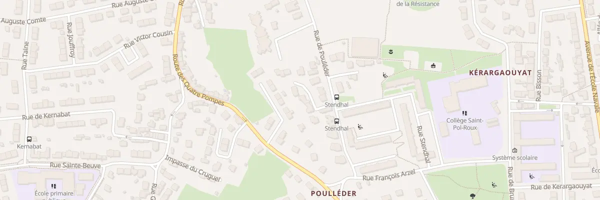 Plan du 2 Rue Louis Oges à Brest