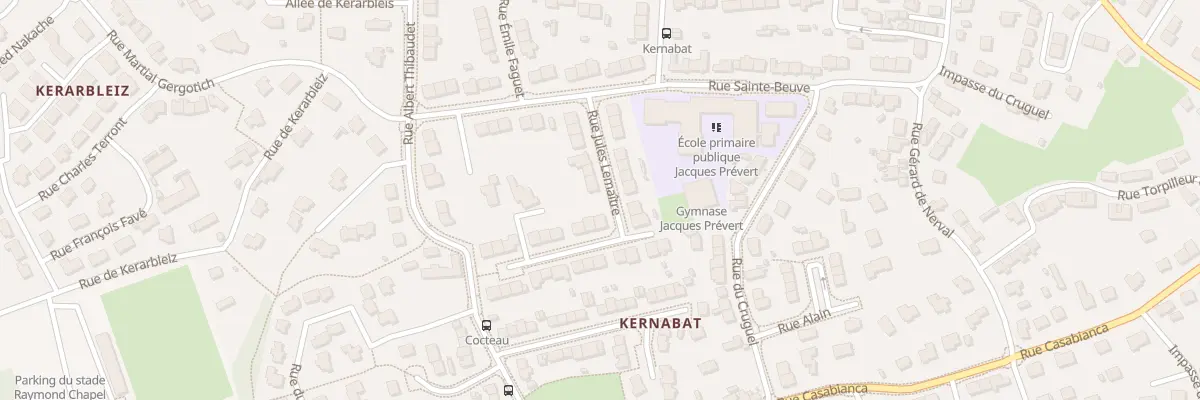 Plan du 20 Rue Jules Lemaître à Brest