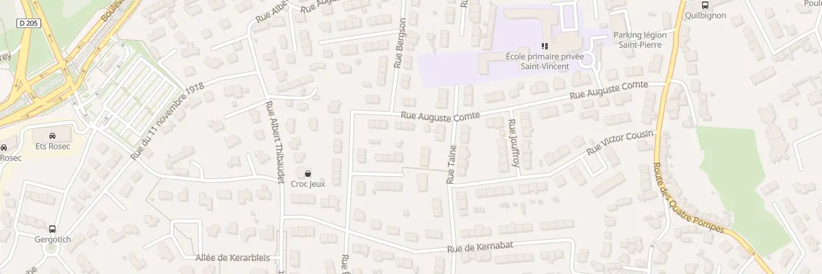 Plan du 22 Rue Auguste Comte à Brest