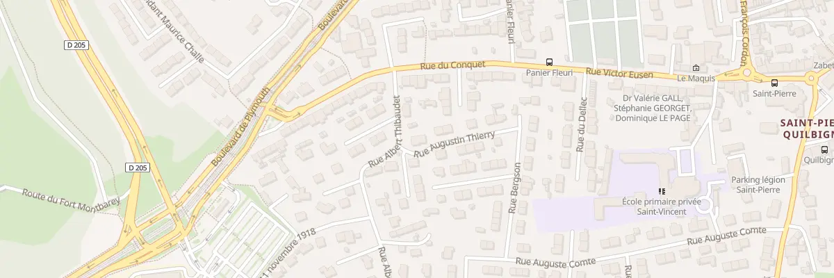 Plan du 2 Rue Augustin Thierry à Brest