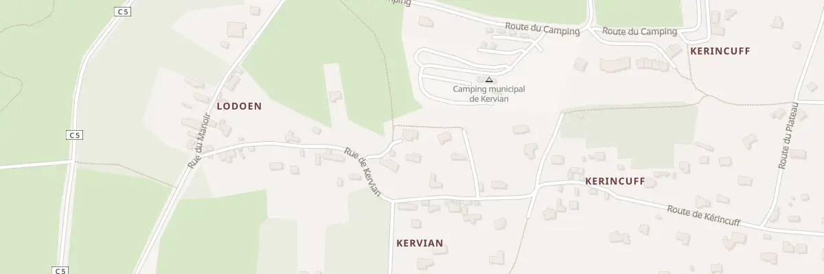 Plan du 1980O Kervian à Roscanvel