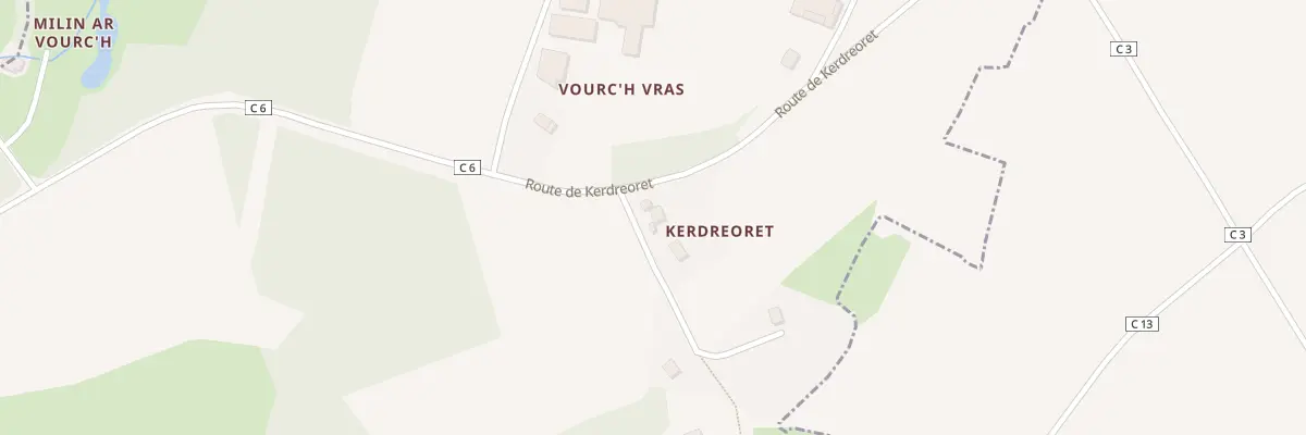 Plan du 1 Kerdreoret à Tréouergat