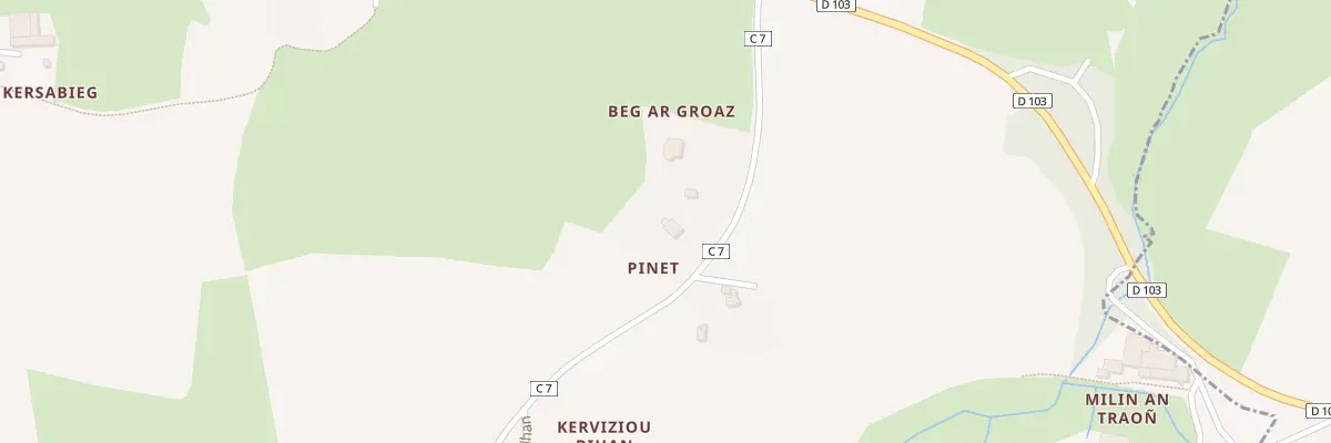 Plan du 2 Pinet à Tréouergat