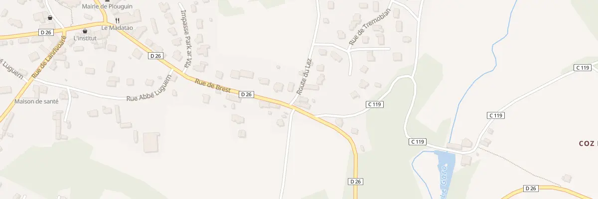 Plan du 2 Rte du Lez à Plouguin
