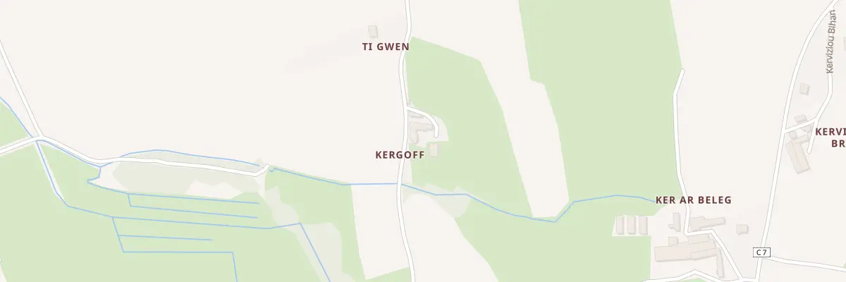 Plan du 1 Kergoff à Tréouergat