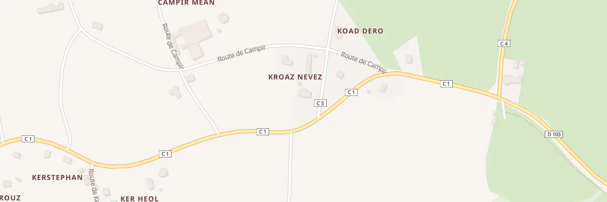 Plan du 1 Kroaz Nevez à Tréouergat