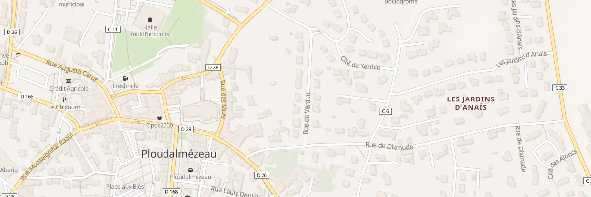 Plan du 11 Rue de Verdun à Ploudalmézeau