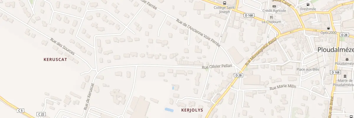 Plan du 21 Rue Ollivier Pellan à Ploudalmézeau