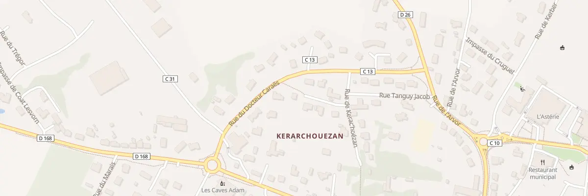 Plan du 1 Rue de Kerac’Hoezan à Ploudalmézeau