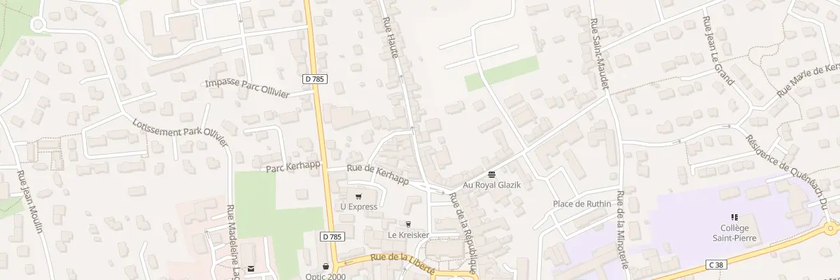 Plan du 8 Rue Haute à Briec