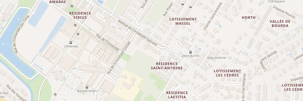 Plan du 18 Av de l’Université Harvard à Cayenne