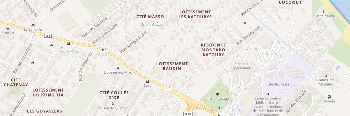 Plan du 10 Rue des Noix de Coco à Cayenne