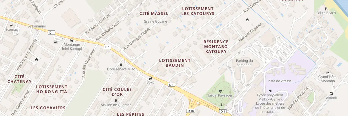 Plan du 8 Rue des Noix de Coco à Cayenne