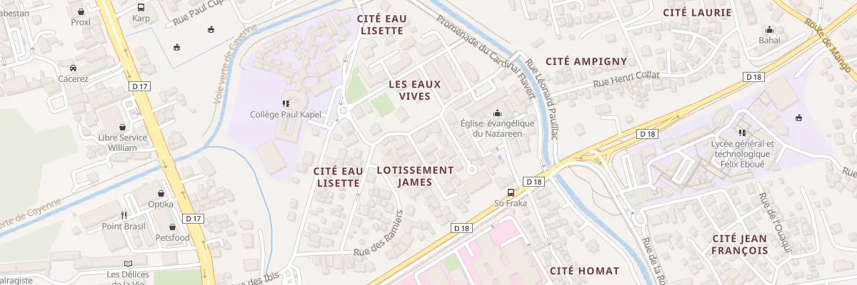 Plan de Lot James à Cayenne