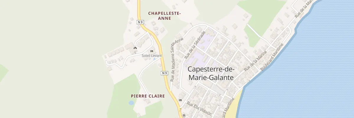 Plan de la Rue du Presbytère à Capesterre-de-Marie-Galante