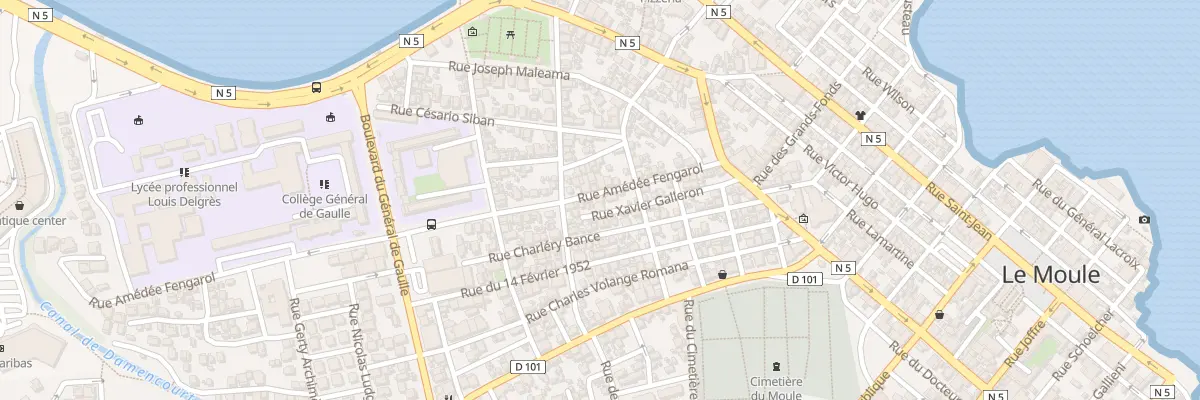 Plan du 7 Rue Amedee Fengarol au Moule