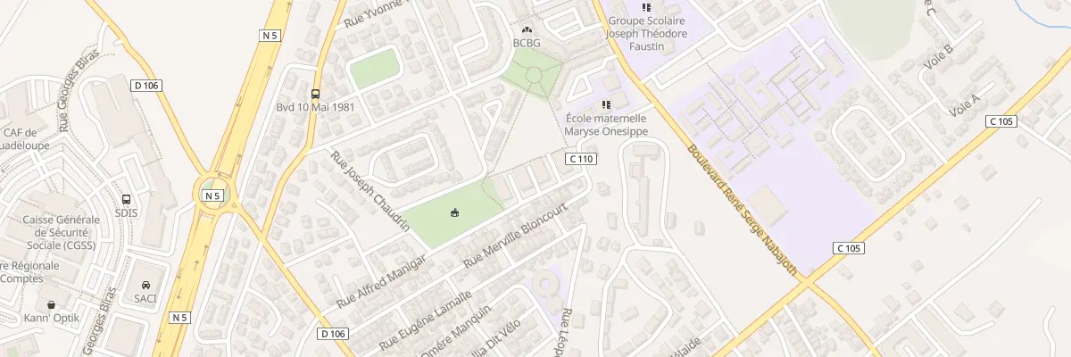 Plan de Cité Gen Delacroix aux Abymes