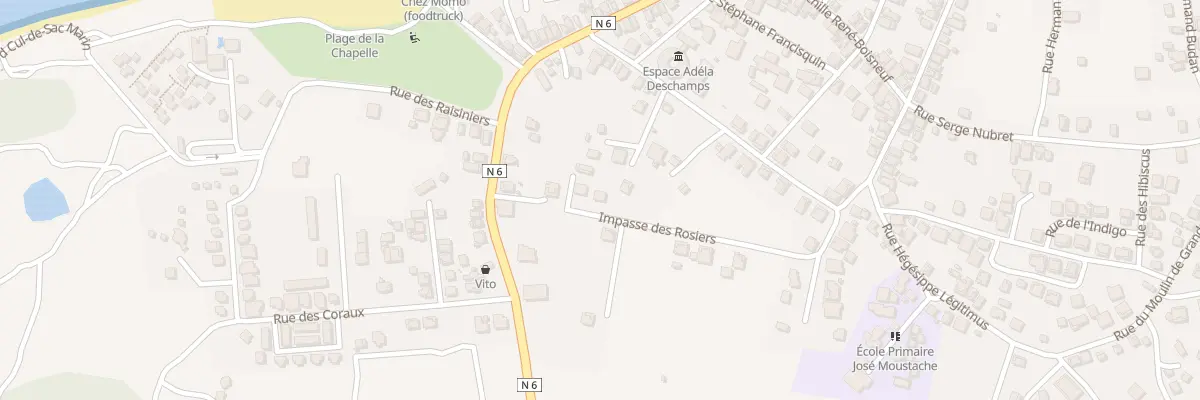 Plan de la Rue des Rosiers à Anse-Bertrand